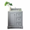 James Martin Vanities De Soto 30in Single Vanity, Silver Gray w/ 3 CM Eternal Jasmine Pearl Quartz Top 825-V30-SL-3EJP